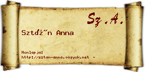 Sztán Anna névjegykártya