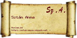 Sztán Anna névjegykártya
