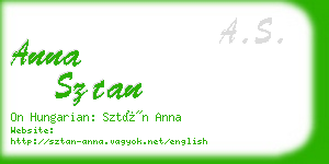 anna sztan business card